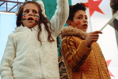 Demonstrations of the tenth anniversary of the syrian revolution. 