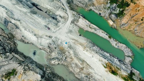 High angle view of mining