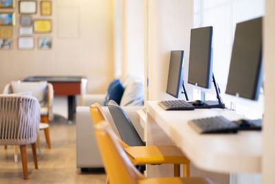 Close-up of laptop on table