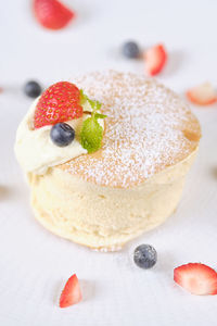 Close-up of strawberry cake