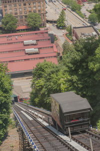 Built structure against trees
