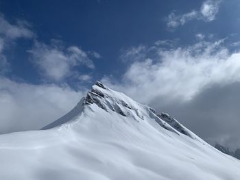 Scenic view of snowcapped mountain against sky