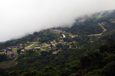 High angle view of landscape against sky