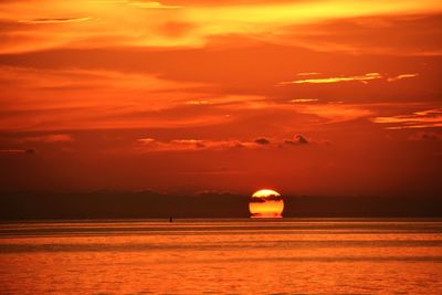 Scenic view of sea at sunset