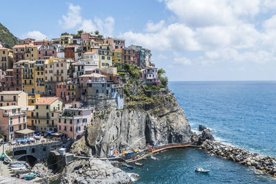 Aerial view of manarola in the cinque terre