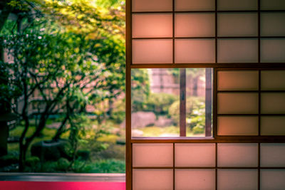 Close-up of window in building