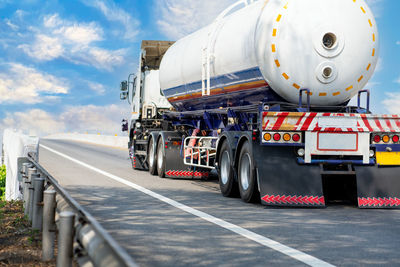 View of truck on road against sky