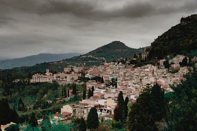 Panoramic view of spring in taormina, sicily, italy