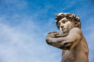 Replica of statue of david of michelangelo placed at the piazza della signoria in florence on 1910