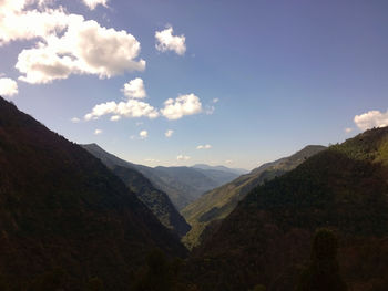 Scenic view of mountains against sky