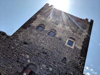 Low angle view of old building against sky