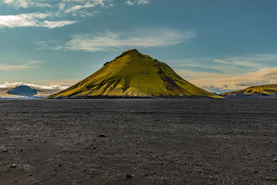 Scenic view of arid landscape against sky