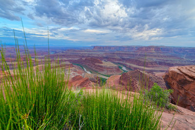 Scenic view of landscape against cloudy sky