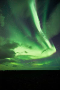 Scenic view of sea against sky at night