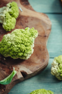 Close-up of chopped vegetables on cutting board