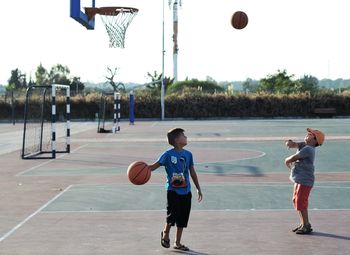 Boy playing in park