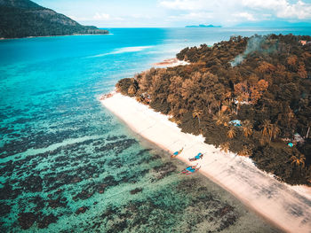 High angle view of beach against sky