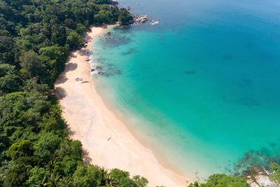 High angle view of beach