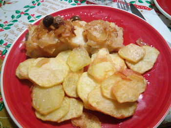 Close-up of dessert served in plate