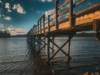 Bridge over river against sky