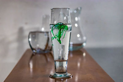 Close-up of wine glass on table