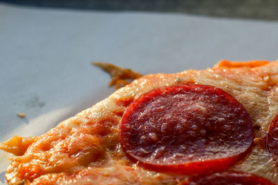 Close-up of bread in plate on table