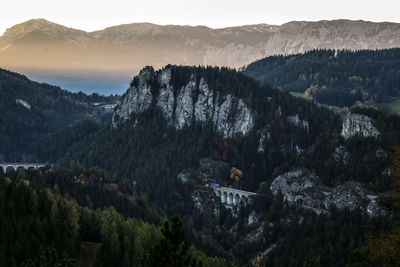 Panoramic view of mountains against sky