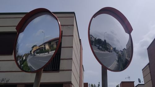 Reflection of sky on glass window