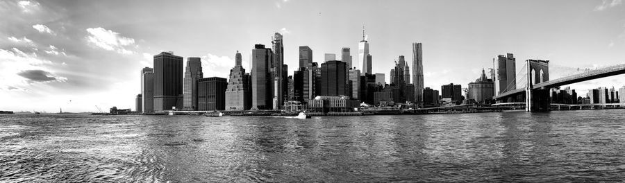 View of buildings in city against sky