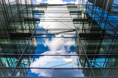 Low angle view of modern building against sky