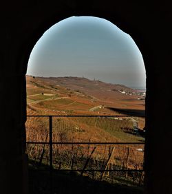 Landscape seen through arch