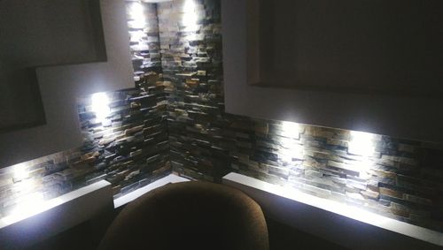 Close-up of illuminated street light