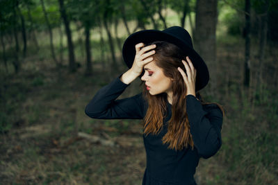 Young woman looking away