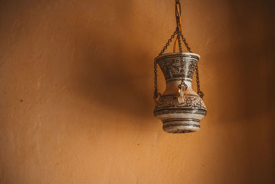 Close-up of electric lamp