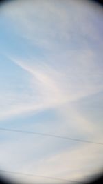 Low angle view of vapor trail in sky