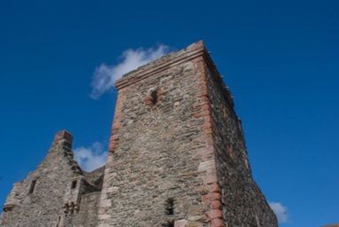 Low angle view of built structure against blue sky