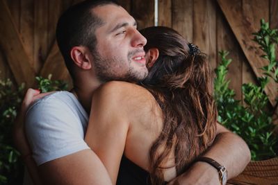 Young couple embracing