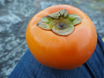 High angle view of orange pumpkin