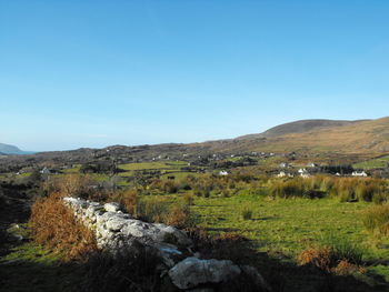 Scenic view of landscape against clear sky