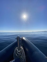 Scenic view of sea against sky on sunny day