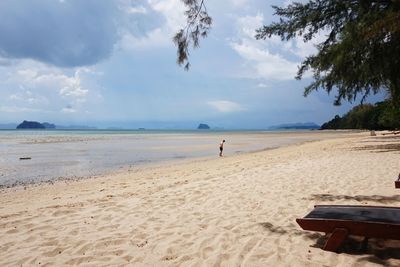 Scenic view of beach against sky