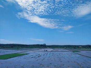 Scenic view of land against sky