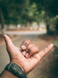 Close-up of hand