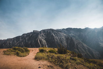 Scenic view of mountains against sky