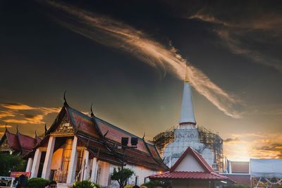 Panoramic view of temple building against sky