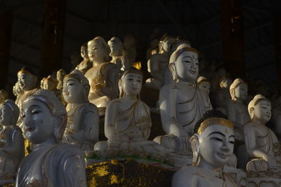 Statue against temple building