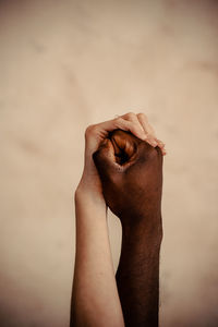 Close-up of hand holding hands