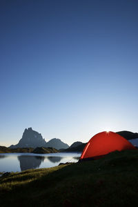 Midi d`ossau peak in ossau valley, pyrenees in france.