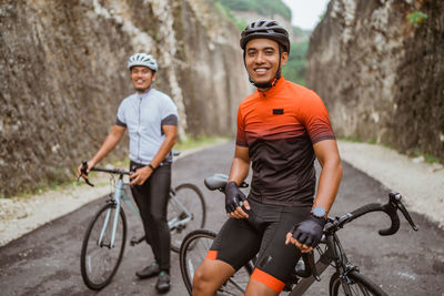 Man riding bicycle