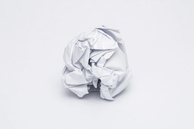 High angle view of garbage on white background